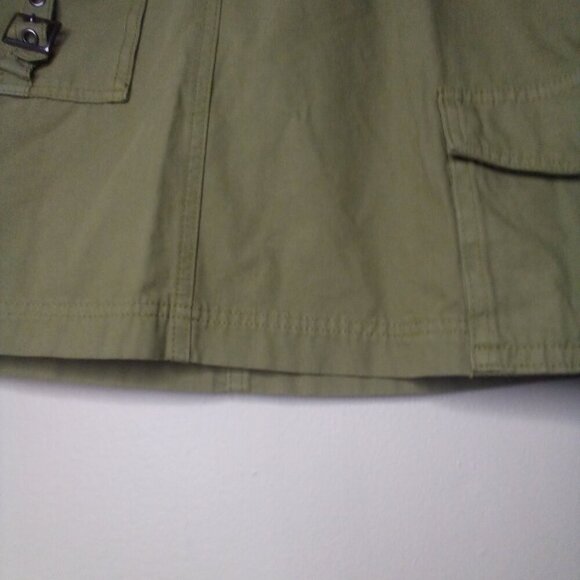 Forever 21 Skirt Juniors M Cargo Pockets Buckle Army Green - Picture 8 of 14